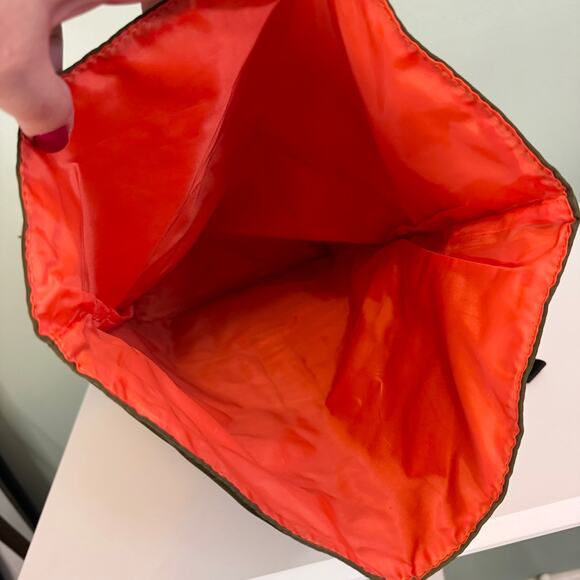 Jean Paul Gaultier Parfums Backpack Travel Weekend Bag Fold Over Top Green NWOT - Picture 6 of 7